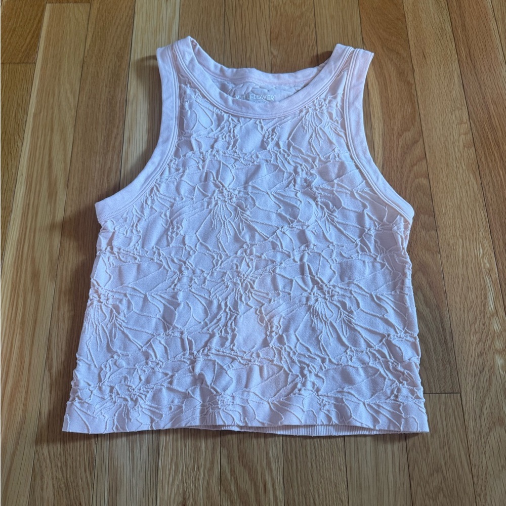 Pink Textured Tank Top